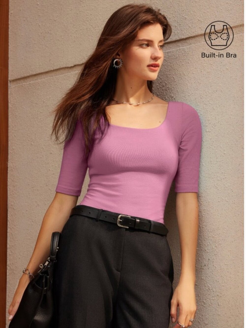 OGL square neck half sleeve bra top XS